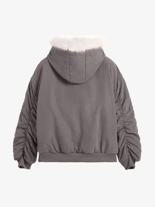 Oversized Reversible Fur Hooded Jacket
